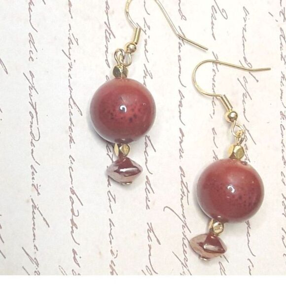 Artisan earrings  152# NEW bohemian Chunky earrings Bold Ceramic bead earrings r - Picture 1 of 4